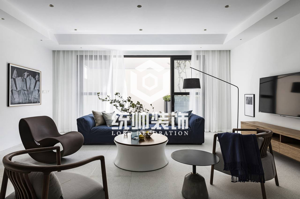 浦东新区高尚领域100平方现代简约风格3室2厅客厅装修效果图