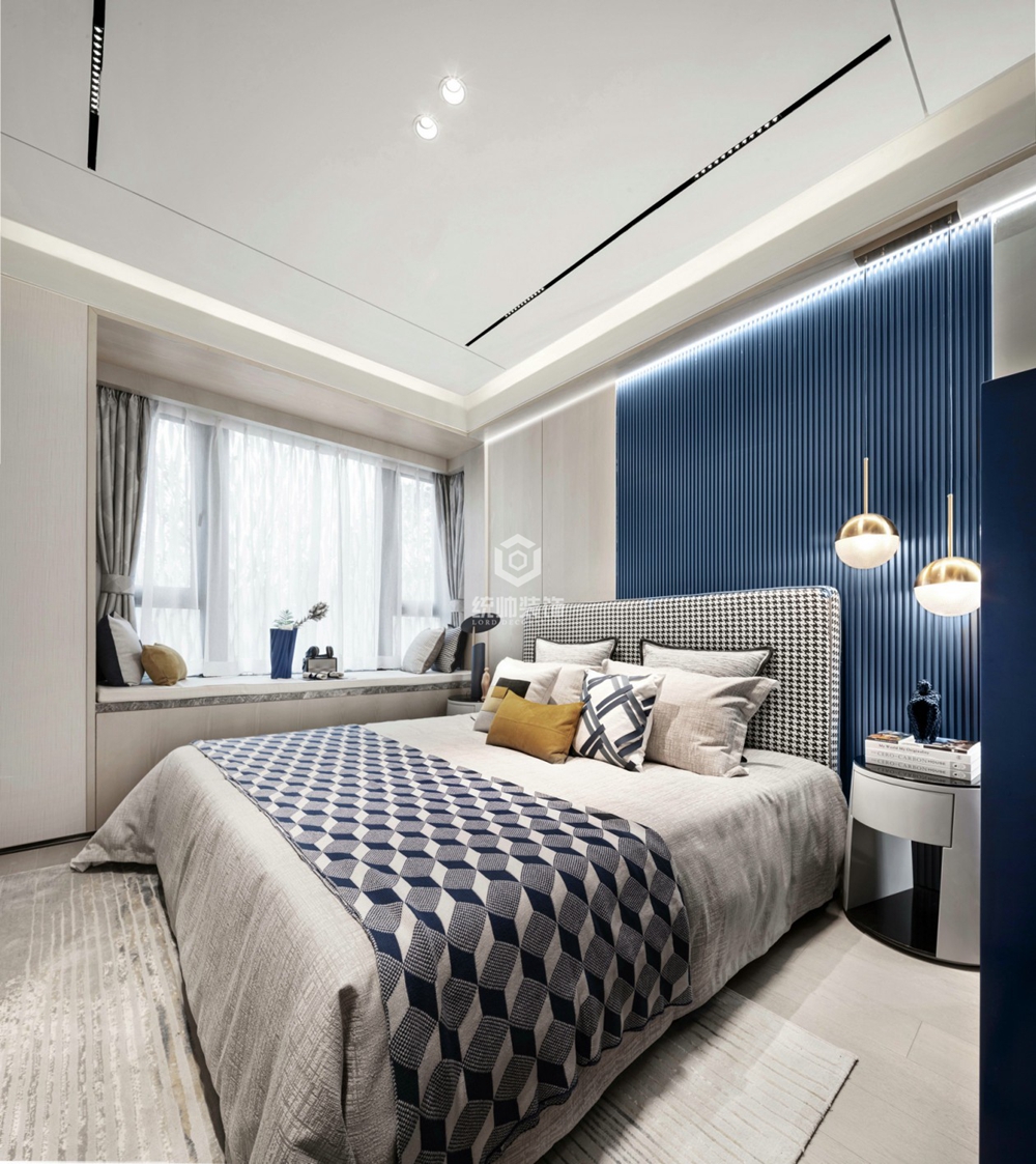 浦东新区万达soho50平方现代简约风格公寓卧室装修效果图