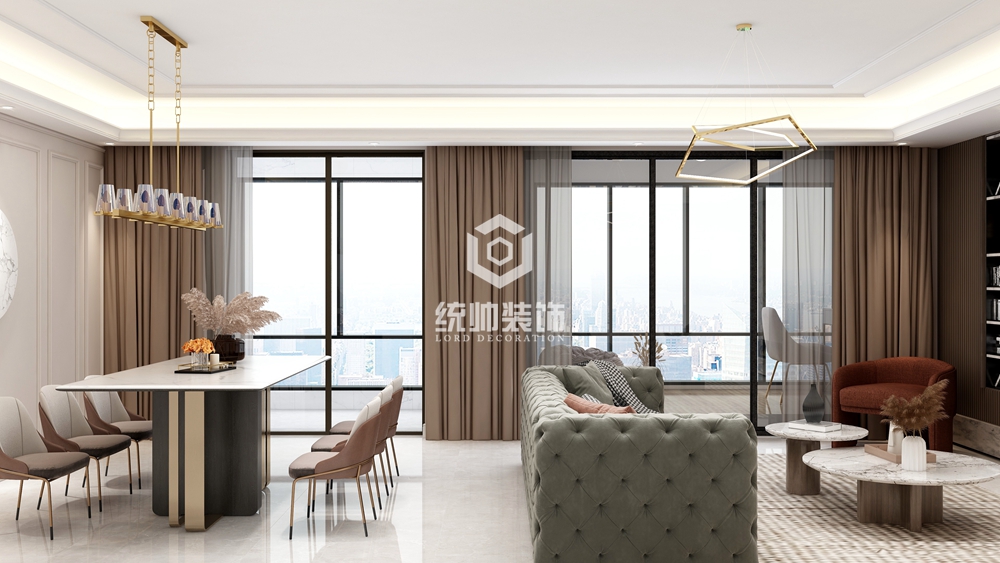 浦东新区御水路地杰国际城175平方法式风格平层客厅装修效果图
