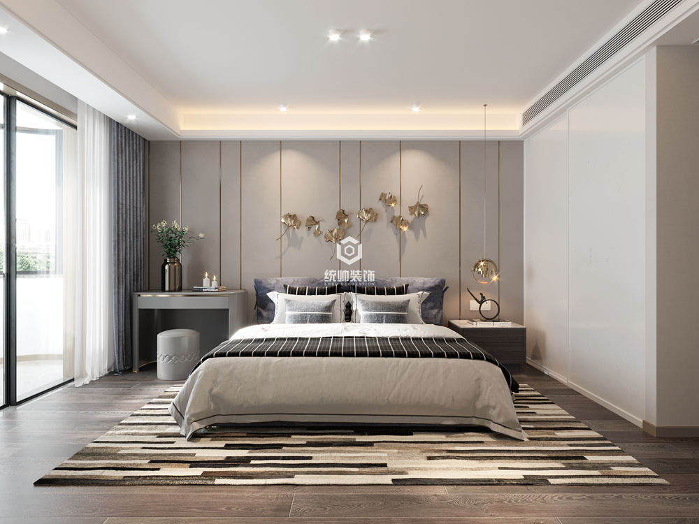 徐汇区海珠公寓130平现代简约卧室装修效果图