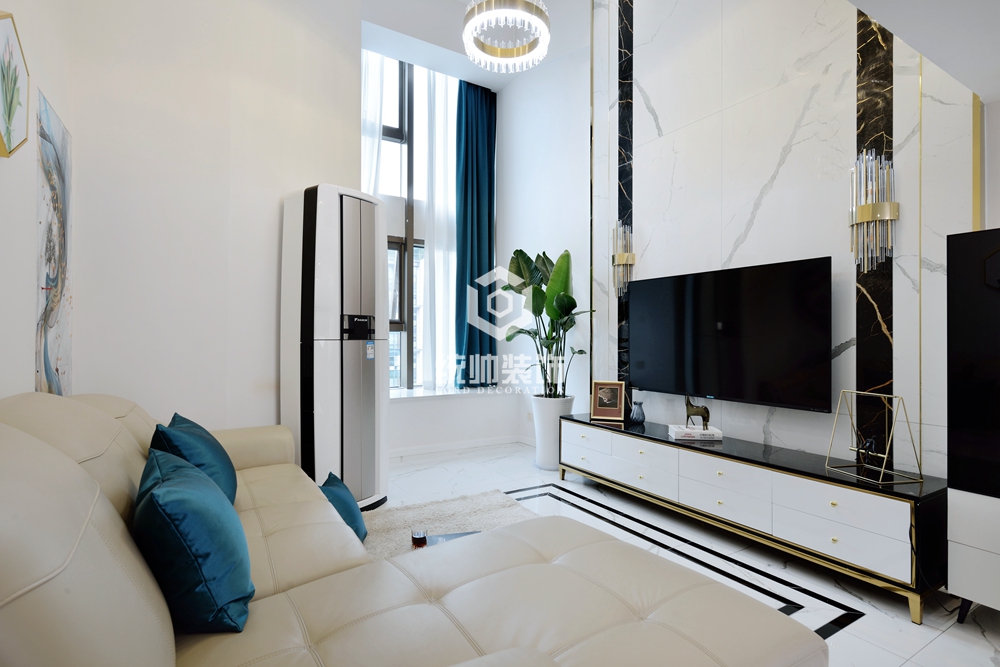 闵行区闵行区爱琴海80平方现代简约风格小户型客厅装修效果图