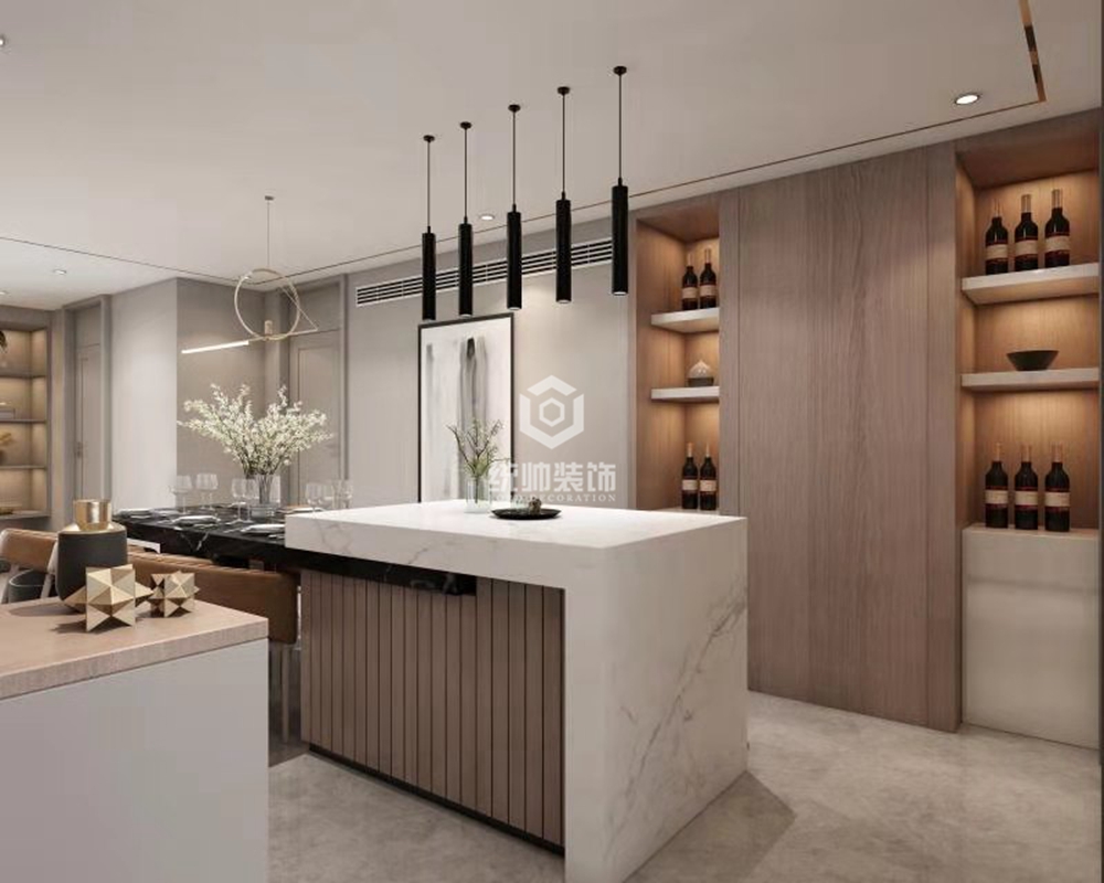 浦东新区康鑫家园160平方现代简约风格三房复式厨房装修效果图