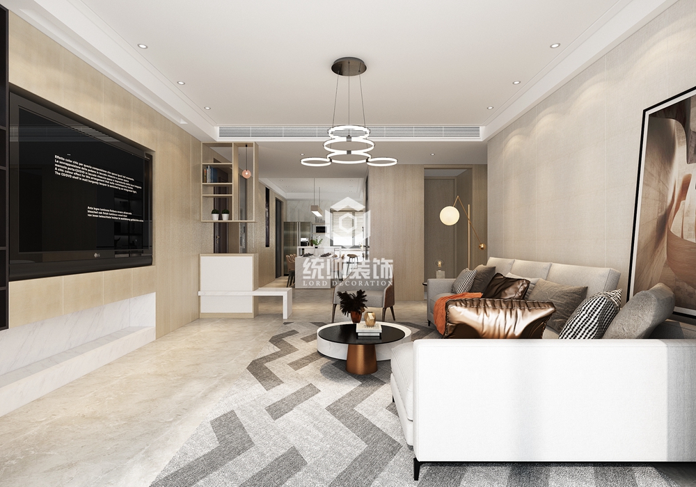 浦东新区尚海郦景150平方现代简约风格公寓客厅装修效果图