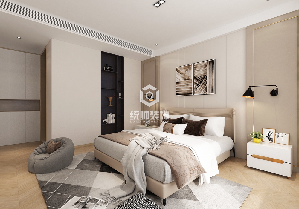 浦东新区尚海郦景150平方现代简约风格公寓卧室装修效果图