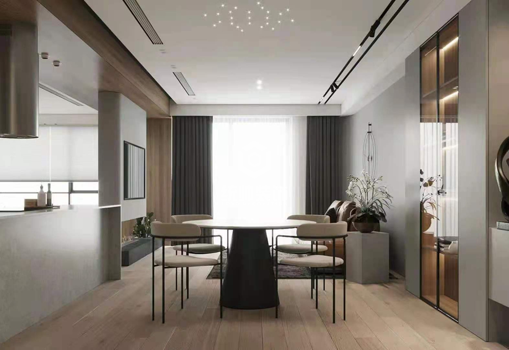 浦东新区简意人生150平方现代简约风格三房两厅餐厅装修效果图