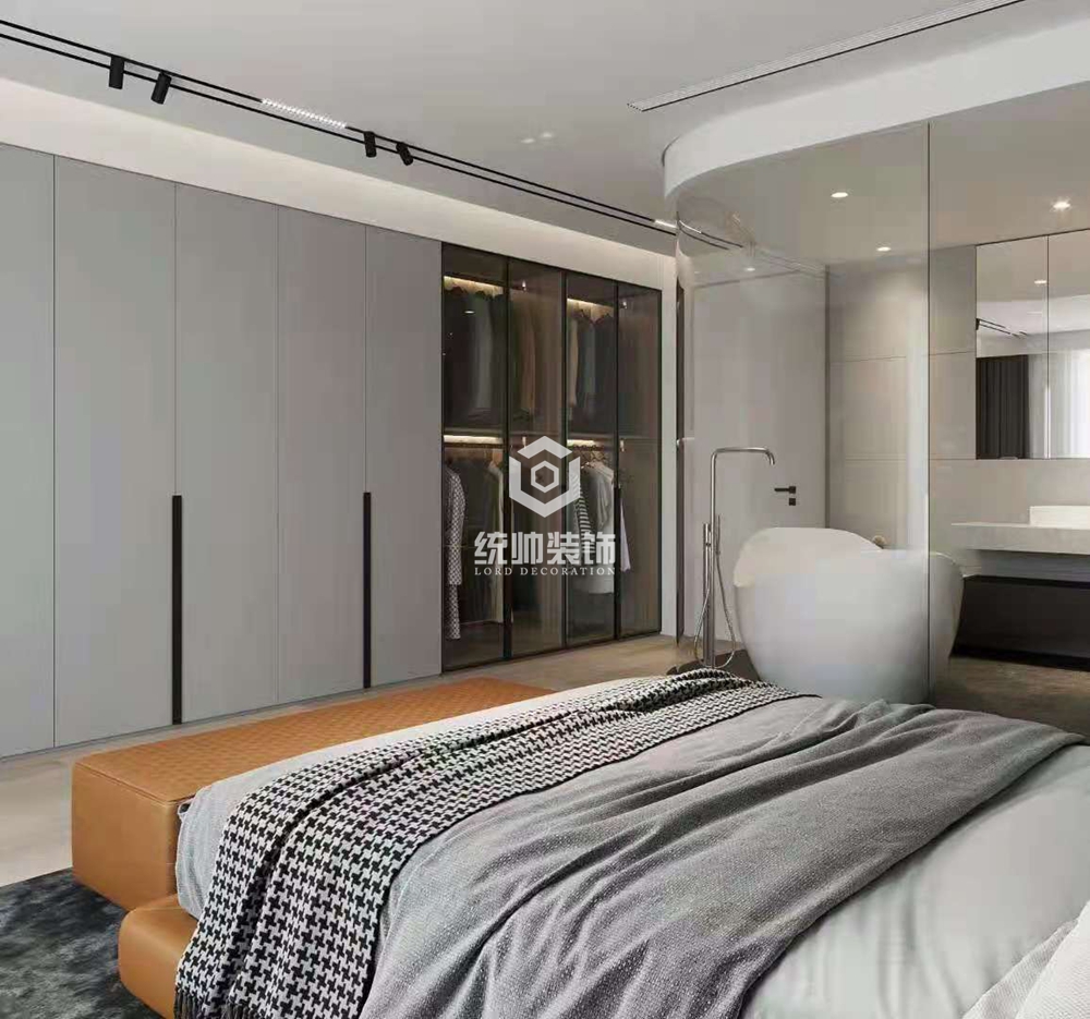浦东新区简意人生150平方现代简约风格三房两厅卧室装修效果图