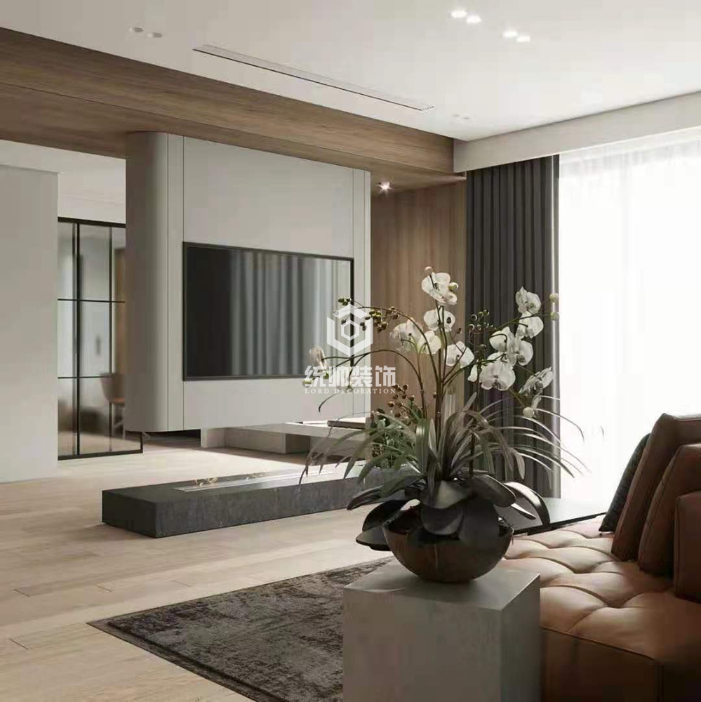 浦东新区简意人生150平方现代简约风格三房两厅客厅装修效果图