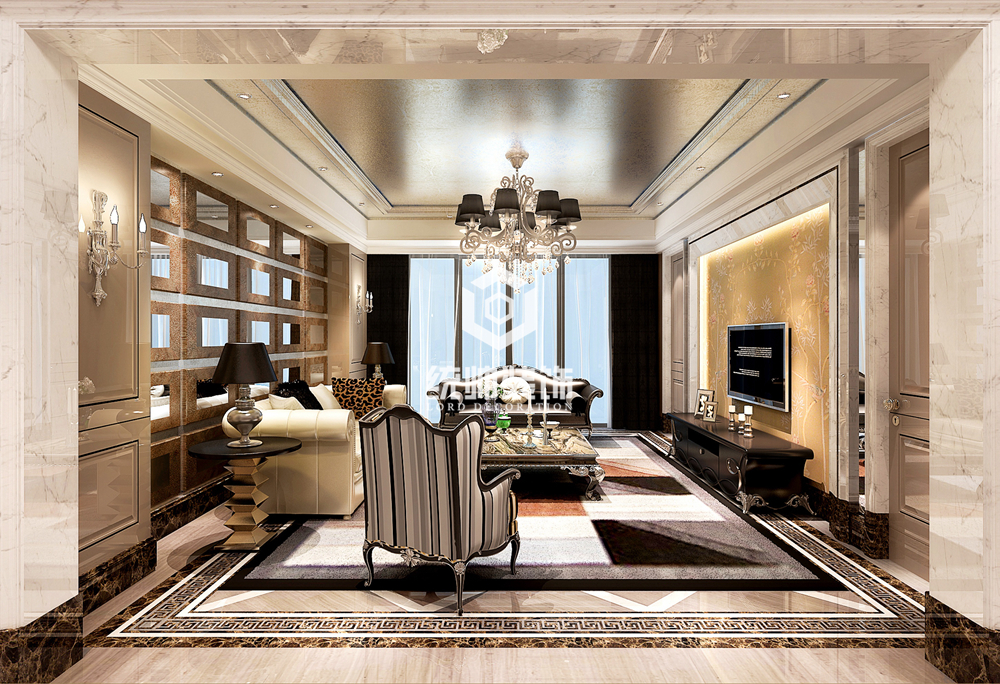 浦东新区翡翠湾170平方欧式风格4室2厅客厅装修效果图