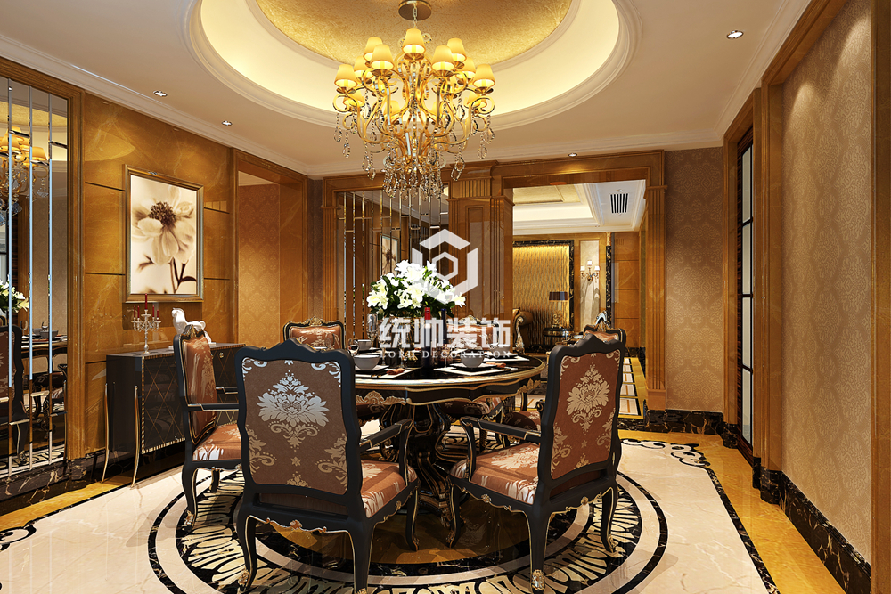 浦东新区翡翠湾300平方欧式风格大平层餐厅装修效果图