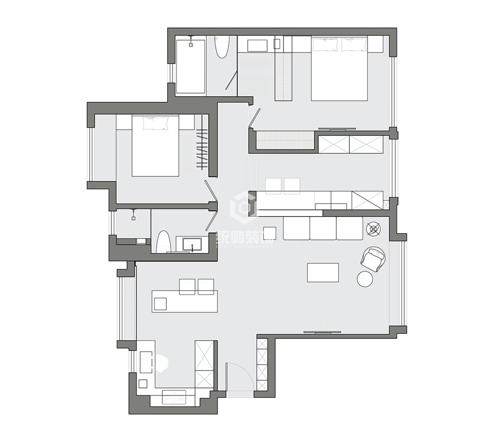 浦东新区星海大厦120平方现代简约风格三房两厅其他区域装修效果图
