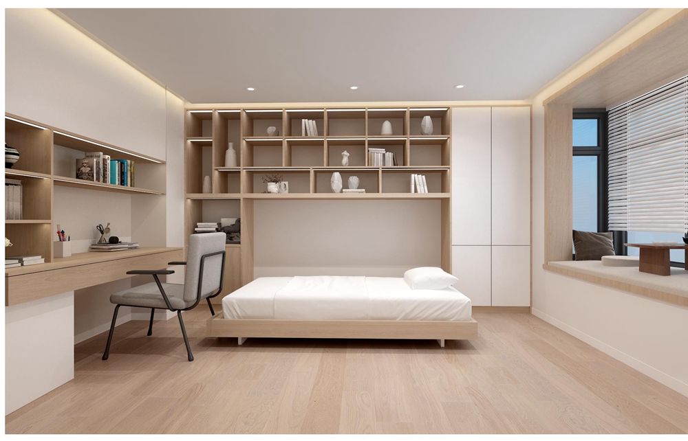 浦东新区汤臣豪庭268平方现代简约风格两室一厅卧室装修效果图