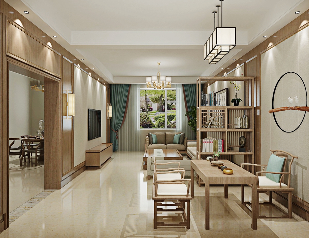 浦东新区江苏泰州宣堡镇200平方中式风格四室厅一厨两卫客厅装修效果图