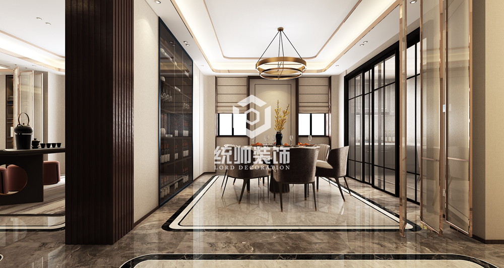 浦东新区开源珑城300平方中式风格别墅餐厅装修效果图