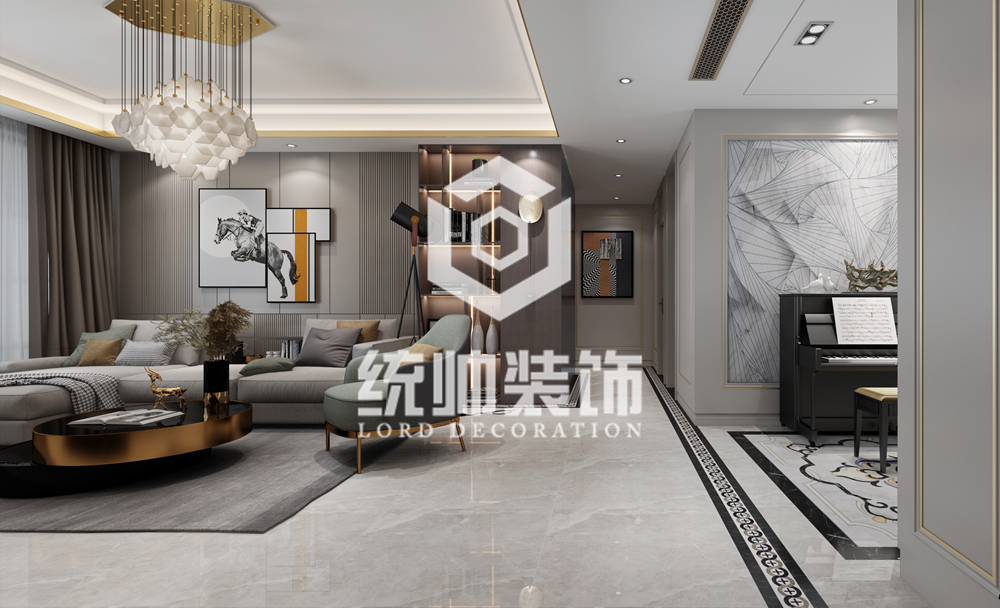 浦東新區尚海酈景150平現代簡約客廳裝修效果圖