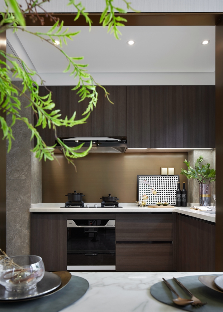 闵行区凤凰城140平方现代简约风格四房设计厨房装修效果图