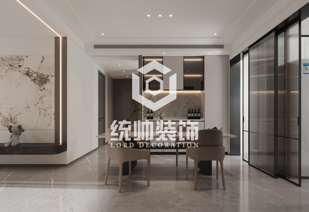 寶山區吳淞新城137平現代簡約餐廳裝修效果圖