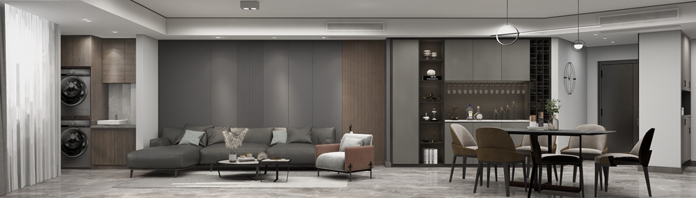 浦东新区爵士大厦145平方现代简约风格公寓客厅装修效果图