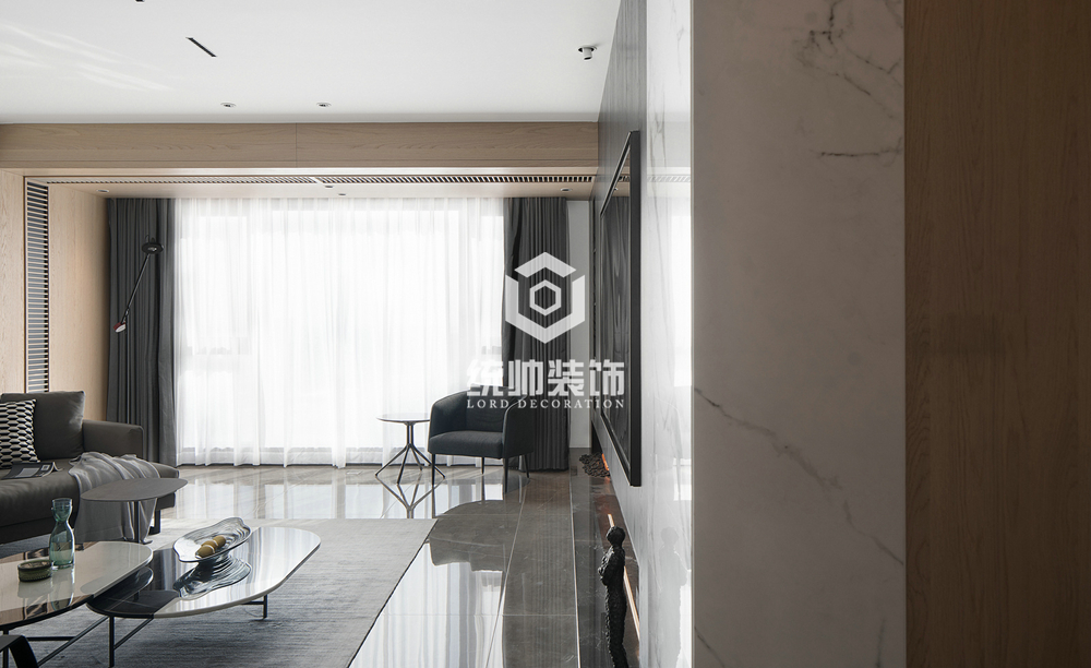 闵行区金榜新苑160平方现代简约风格复式客厅装修效果图