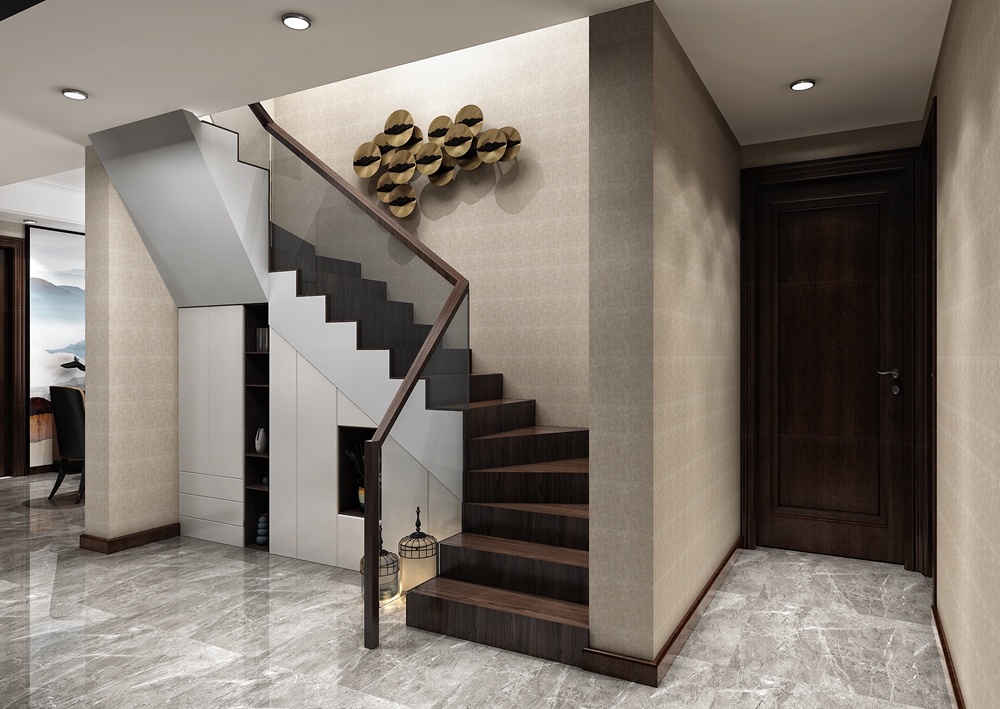 浦东新区保集澜湾145平方现代简约风格复式楼梯间装修效果图