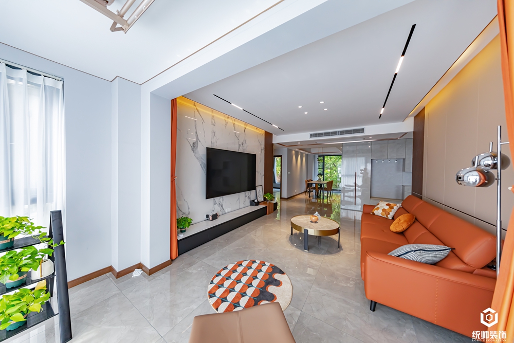 浦东新区连城140平方轻奢风格三室两厅客厅装修效果图
