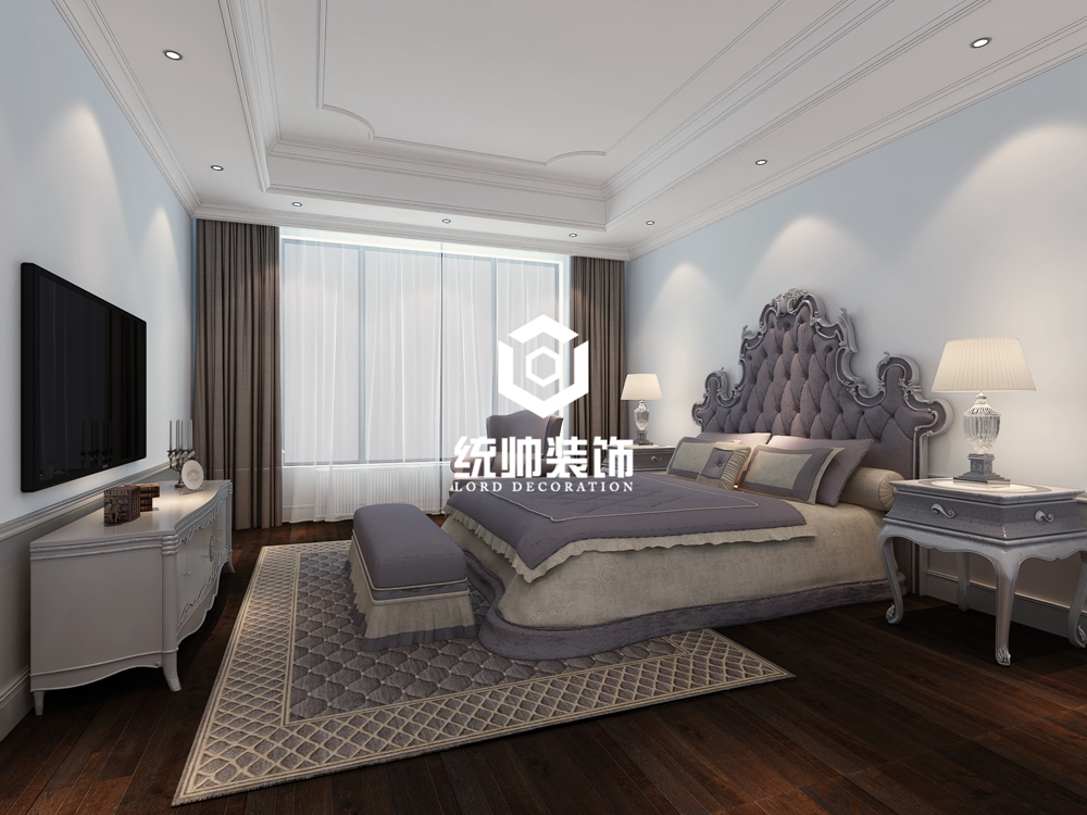浦东新区上海滩花园洋房210平法式卧室装修效果图
