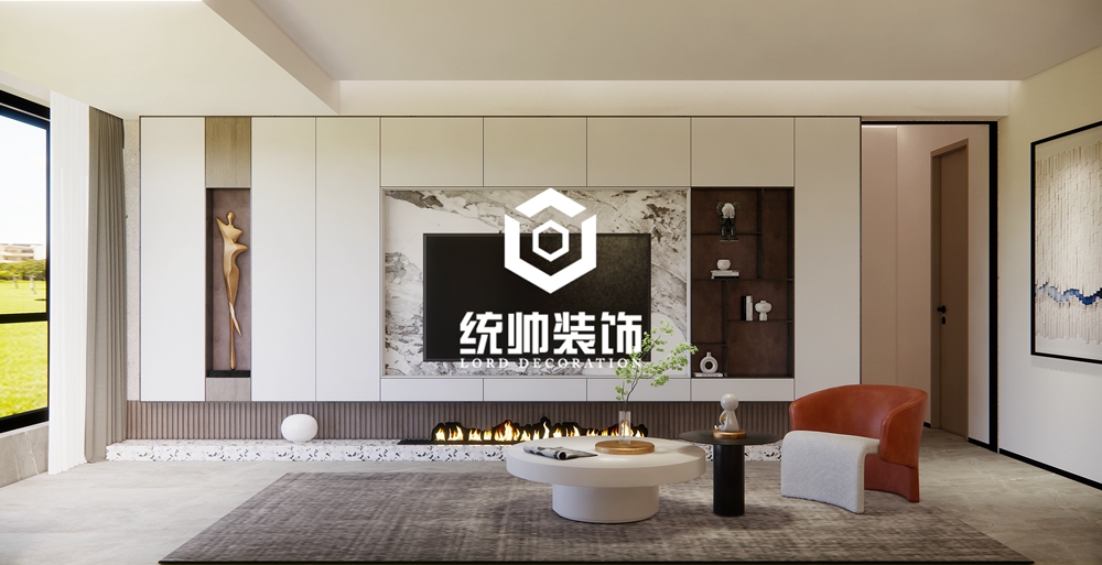 浦東新區龍珠公寓200平輕奢客廳裝修效果圖