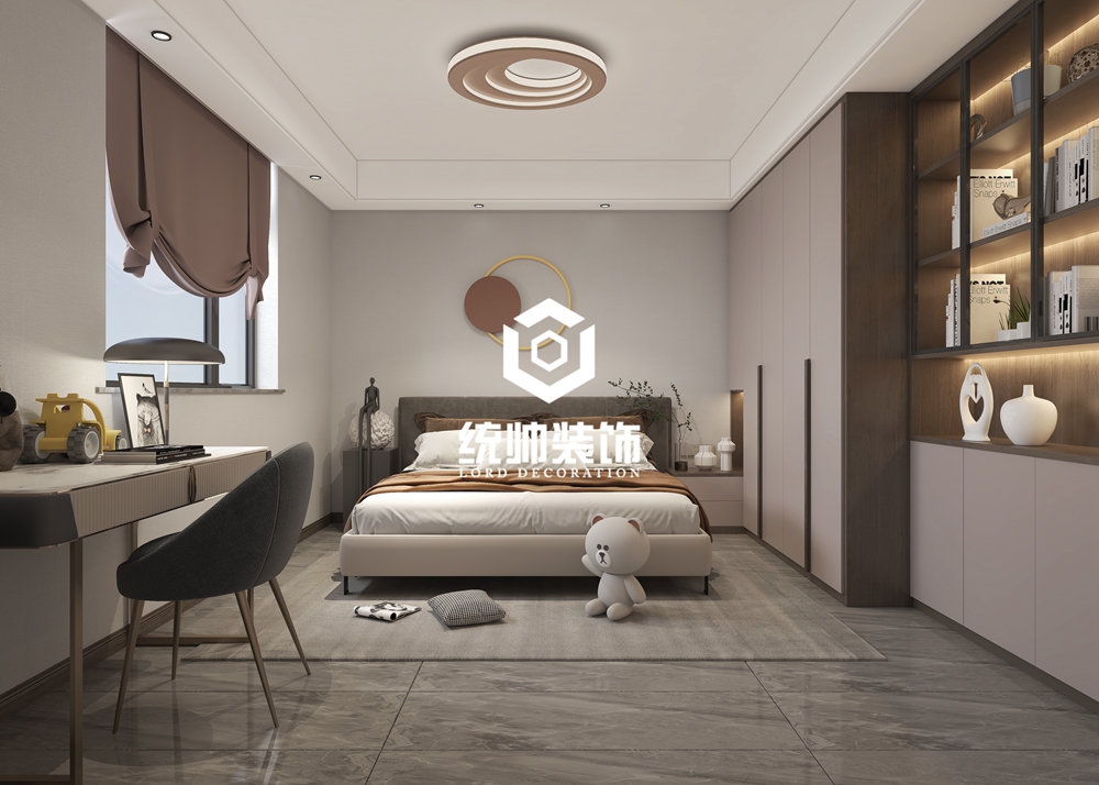 浦东新区亚太明珠150平方现代简约风格平层卧室装修效果图