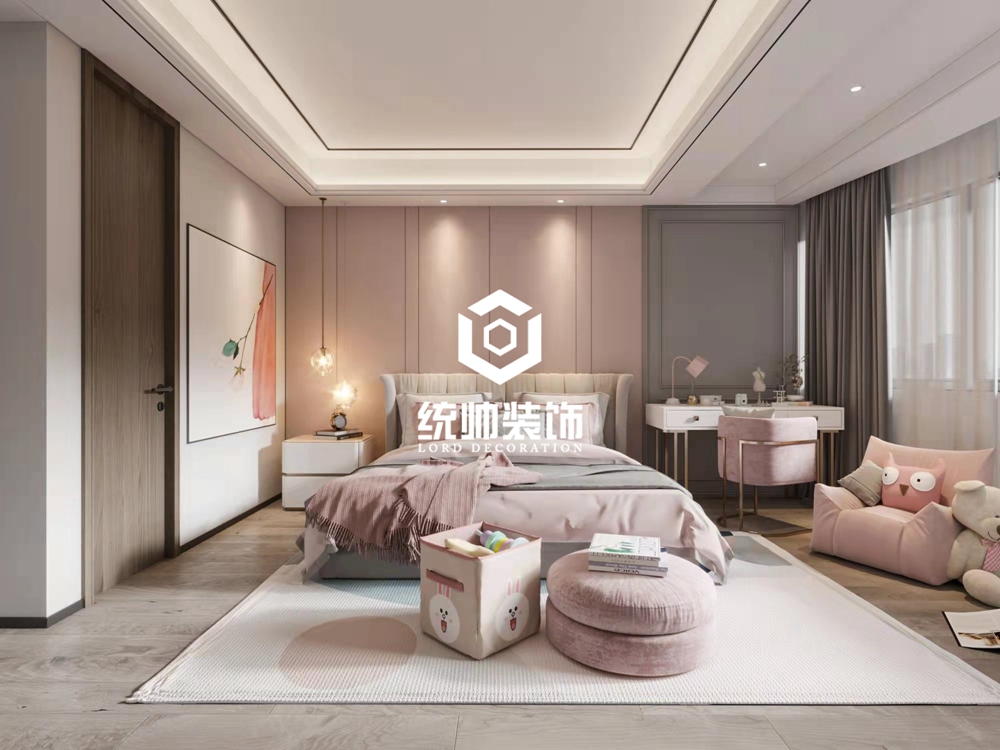 浦東新區綠地東上海 200平輕奢臥室裝修效果圖