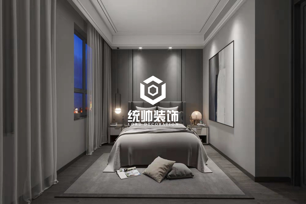 嘉定区上海庄园220平现代简约卧室装修效果图