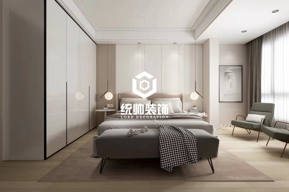 松江区上坤樾山半岛250平现代简约卧室装修效果图