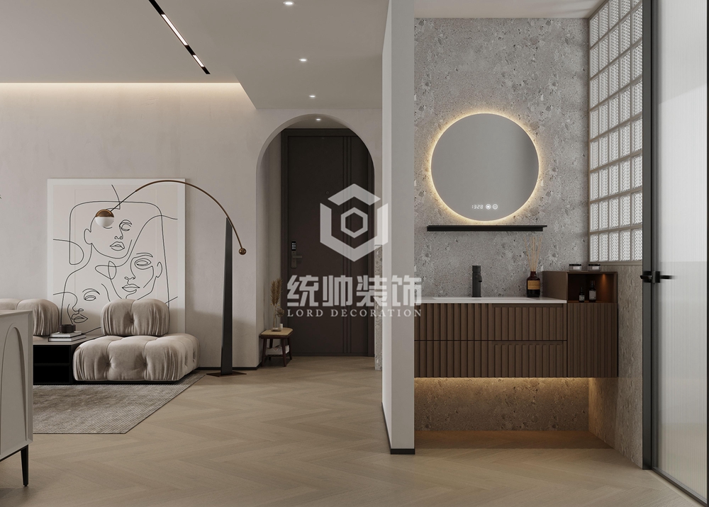 浦东新区金上海家142平方现代简约风格三房二厅客厅装修效果图