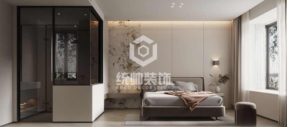 浦东新区金上海家142平现代简约卧室装修效果图