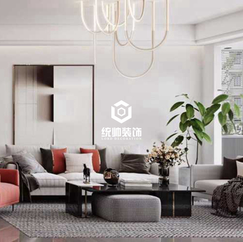 浦东新区高级灰（现代风格）140平方现代简约风格公寓客厅装修效果图