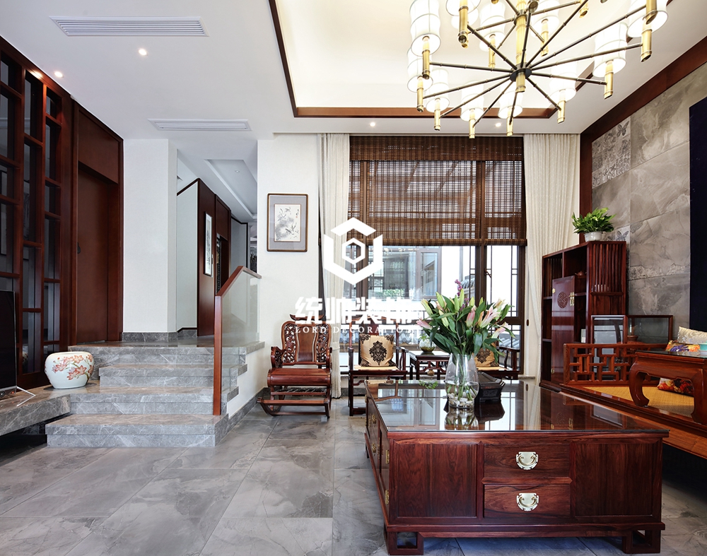 浦东新区苏460平方新中式风格独栋别墅客厅装修效果图