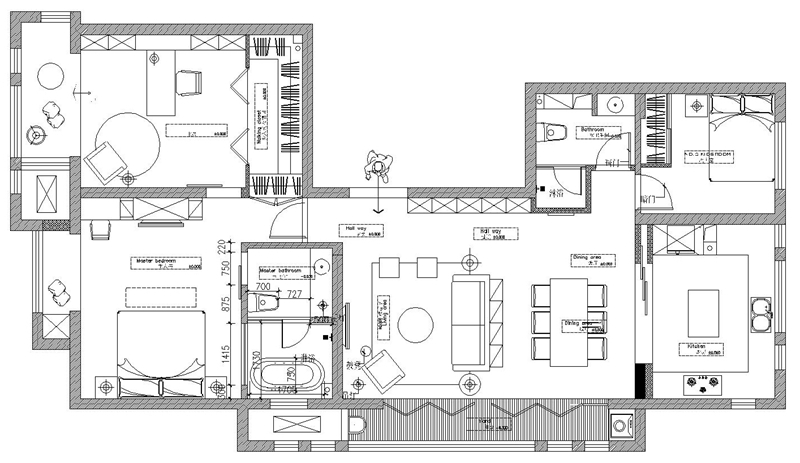 140平公寓设计效果图