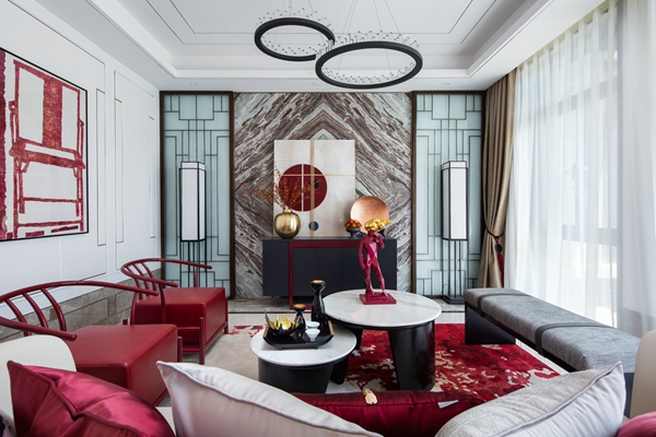 上海中式风格别墅设计案例赏析，流传千年的中国红美了整个家