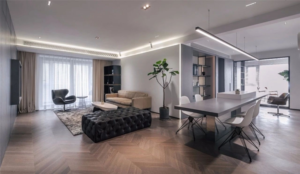 上海120平米现代简约公寓装修，极简背后的精致主义