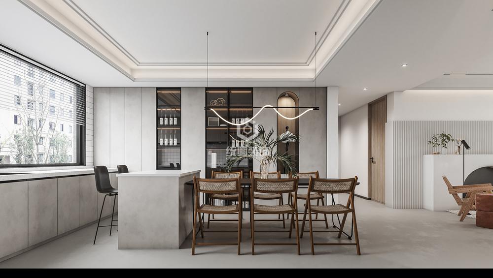 浦东新区东方名园130平方现代简约风格3室2厅餐厅装修效果图
