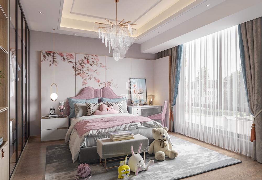 浦东新区上坤樾山320平新中式卧室装修效果图