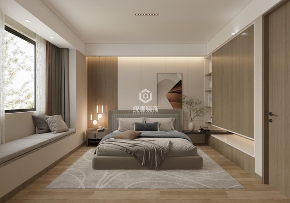 杨浦区锦杨苑120平方现代简约风格三室两厅卧室装修效果图