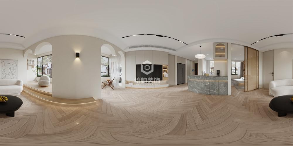 浦东新区保利首创颂95平方日式风格三室两厅一厨两卫客厅装修效果图