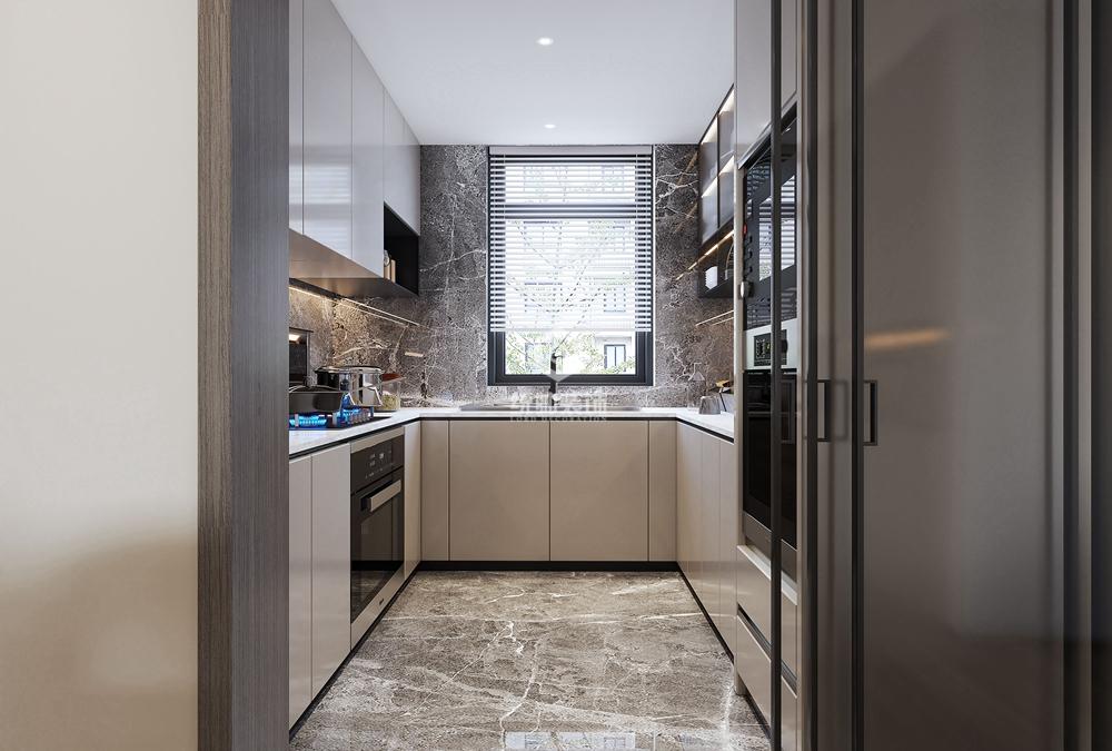 浦东新区浦江公寓140平方现代简约风格三室厨房装修效果图
