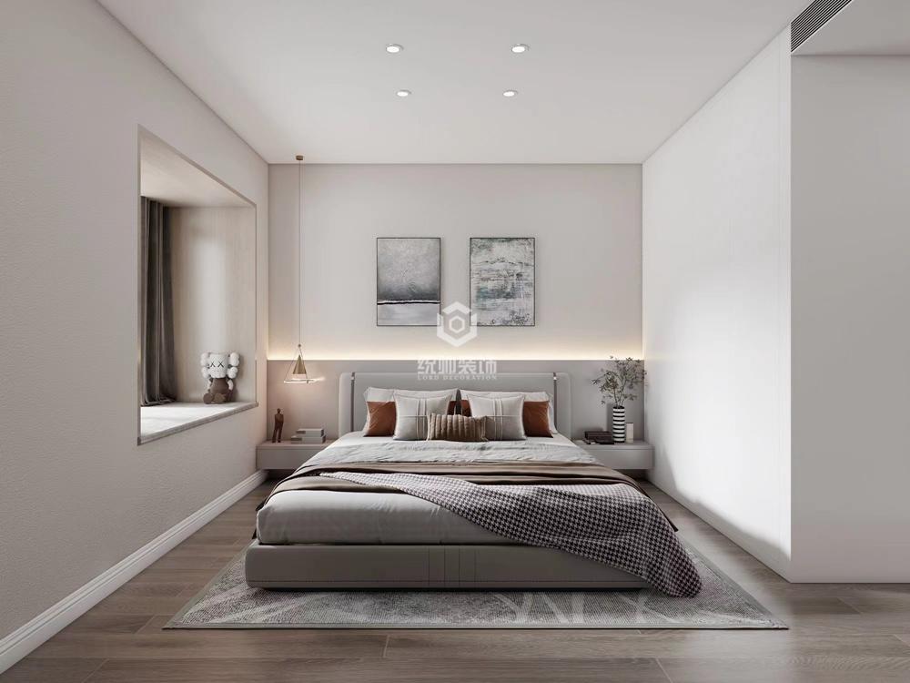 杨浦区合生高尔夫90平方现代简约风格平层公寓卧室装修效果图
