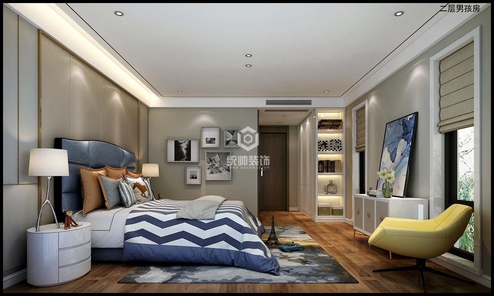 松江区法兰西世家350平方轻奢风格别墅卧室装修效果图