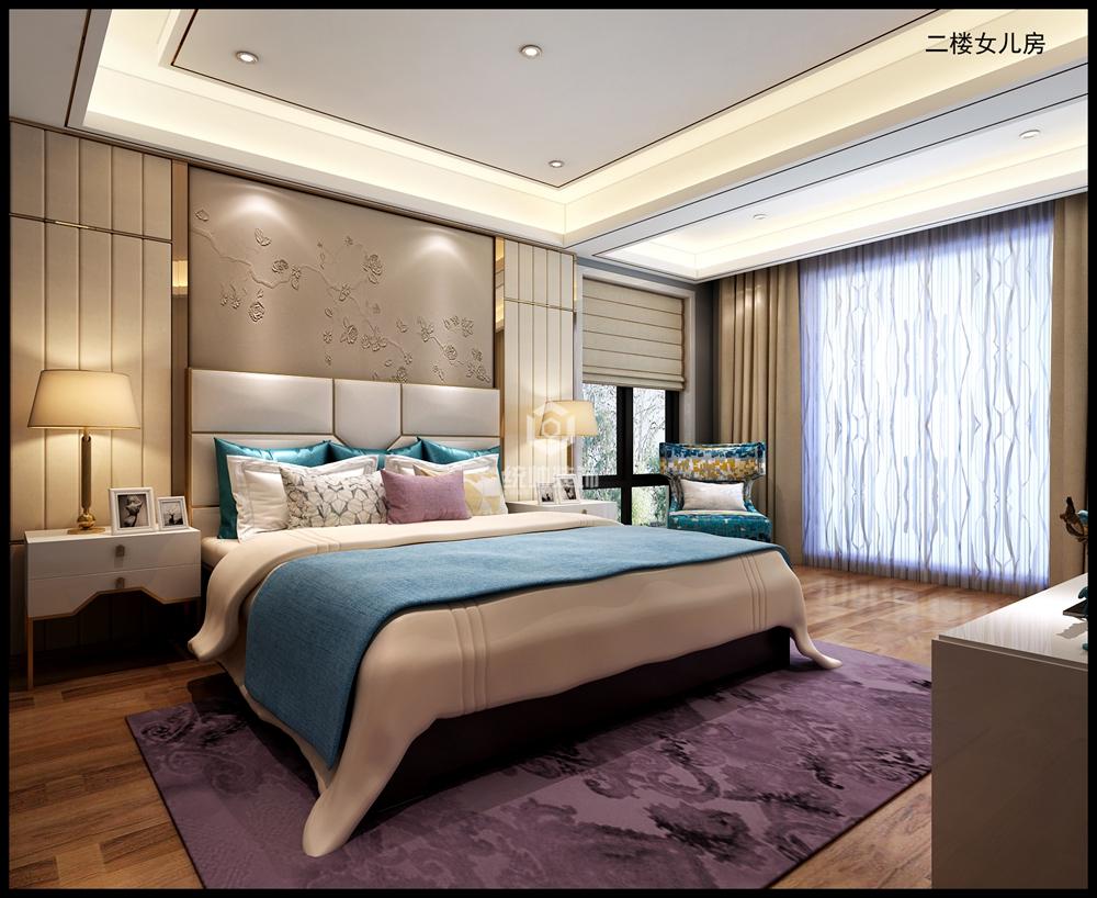 松江区法兰西世家350平方轻奢风格别墅卧室装修效果图