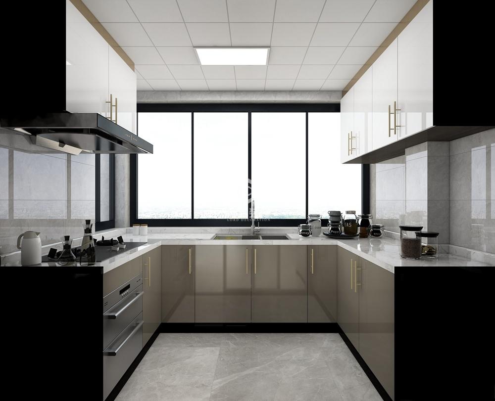 浦东新区大名公寓110平现代简约厨房装修效果图