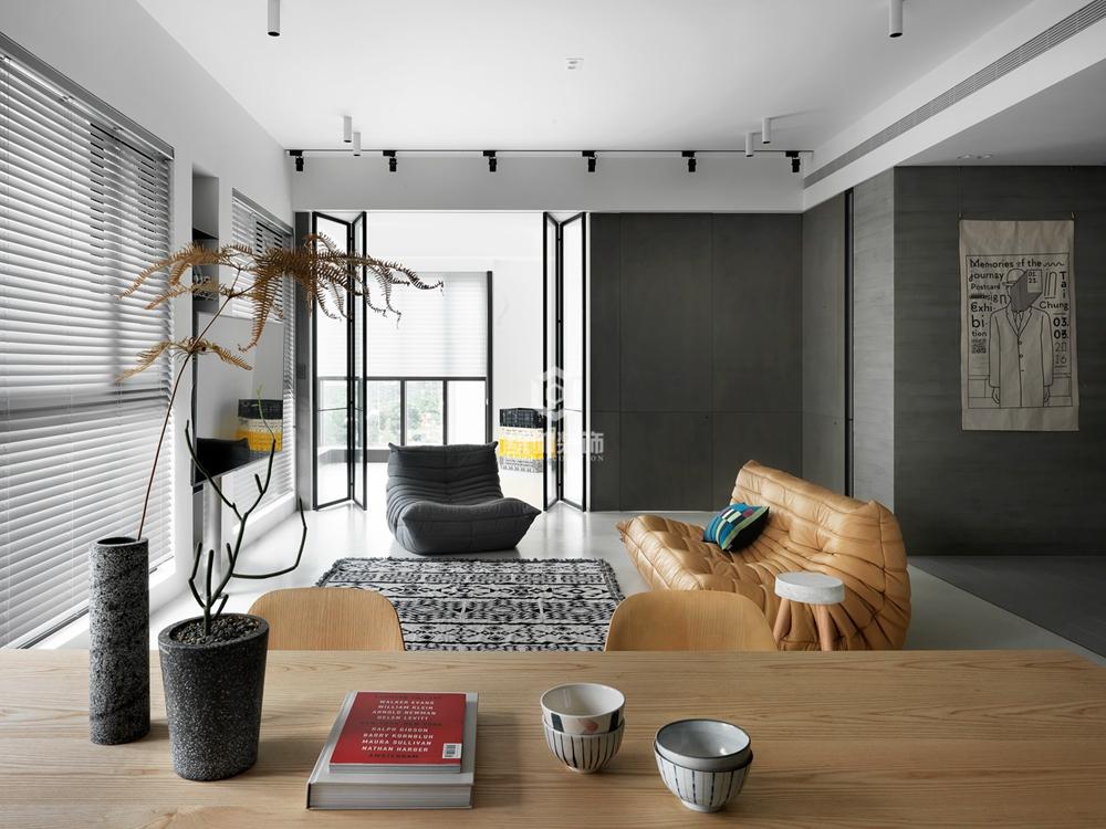 浦东新区金海岸花园128平方现代简约风格公寓客厅装修效果图