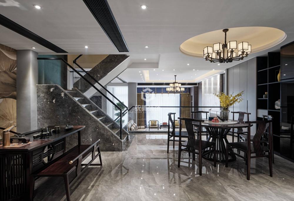 浦东新区港城悦府187平方新中式风格四室三厅餐厅装修效果图
