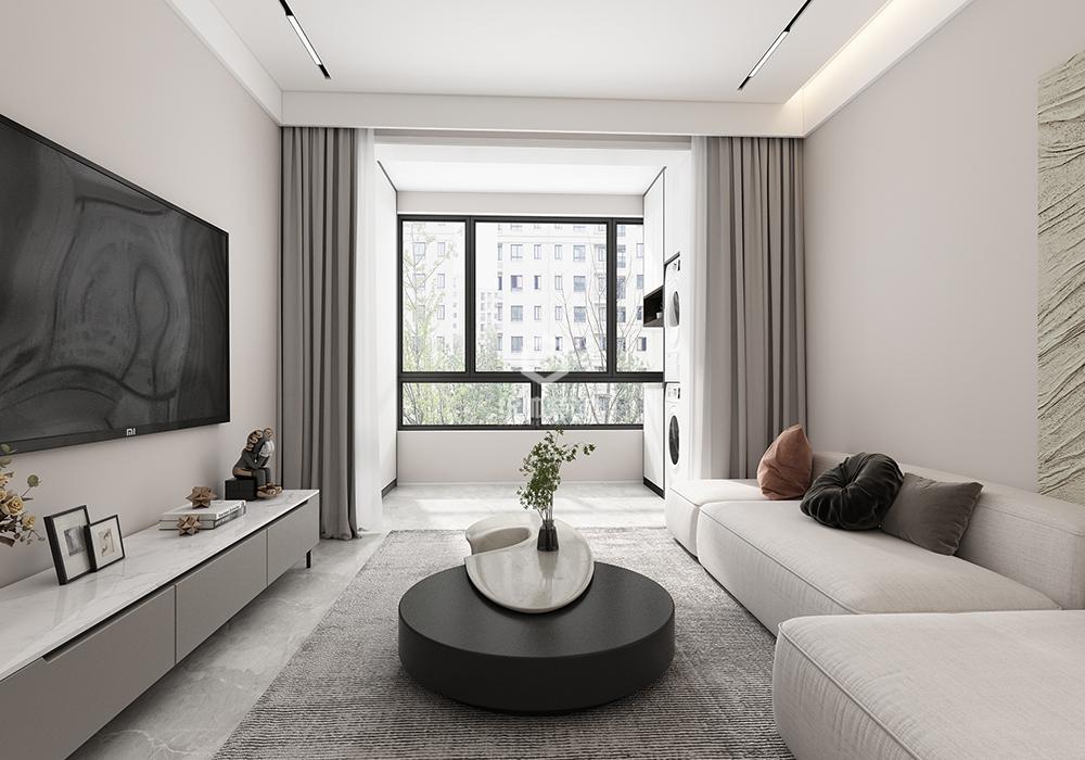 嘉定区华润中央公园85平现代简约风格两室两厅装修效果图