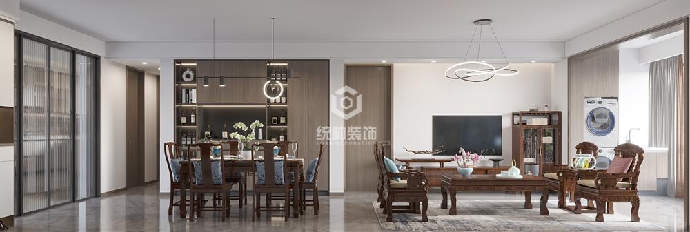 上海周边嘉城名苑73平中式客厅装修效果图